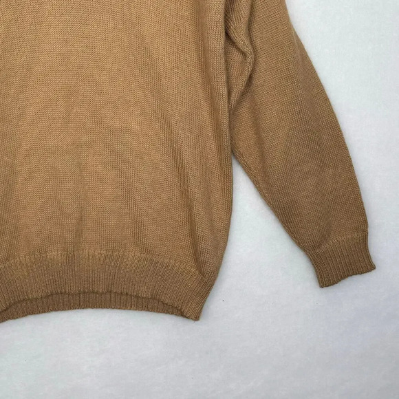 Alpaca Wool Camel Brown Peru V-Neck Pullover Knit Sweater M Grandpacore Cozyknit - Picture 6 of 7
